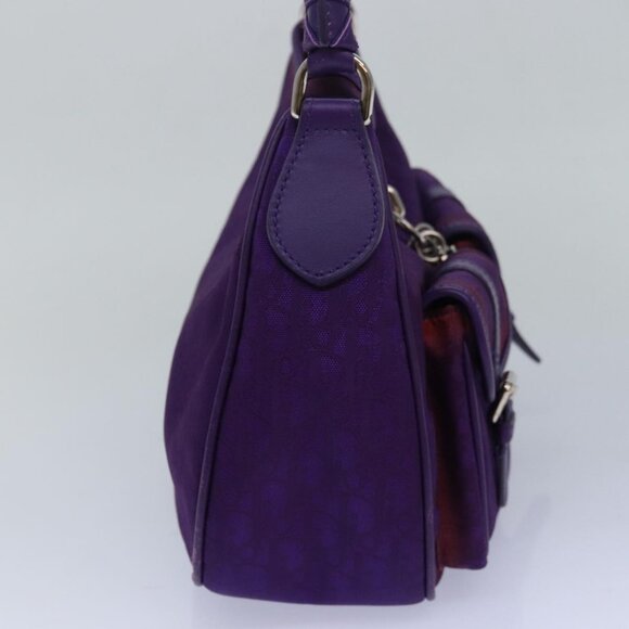 Christian Dior Purple Trotter Canvas Shoulder Bag - Picture 3 of 16